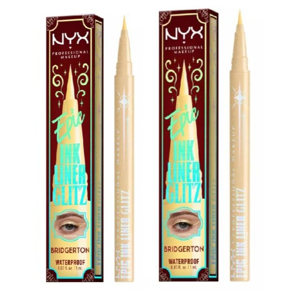 NYX Professional Makeup Bridgerton Royal Epic Ink Liner Glitzed in Gold Set of 2